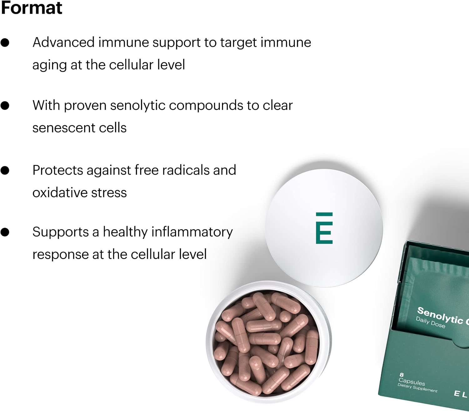 ELYSIUM Format Immune Support Supplement - Vitamin C Supplement, Immunity Support, Immune Defense, Intermittent Senolytic Complex Immune Support for Adults, Complete Immunity Supplement - 60ct - PrimeBioHealth - canada supplements