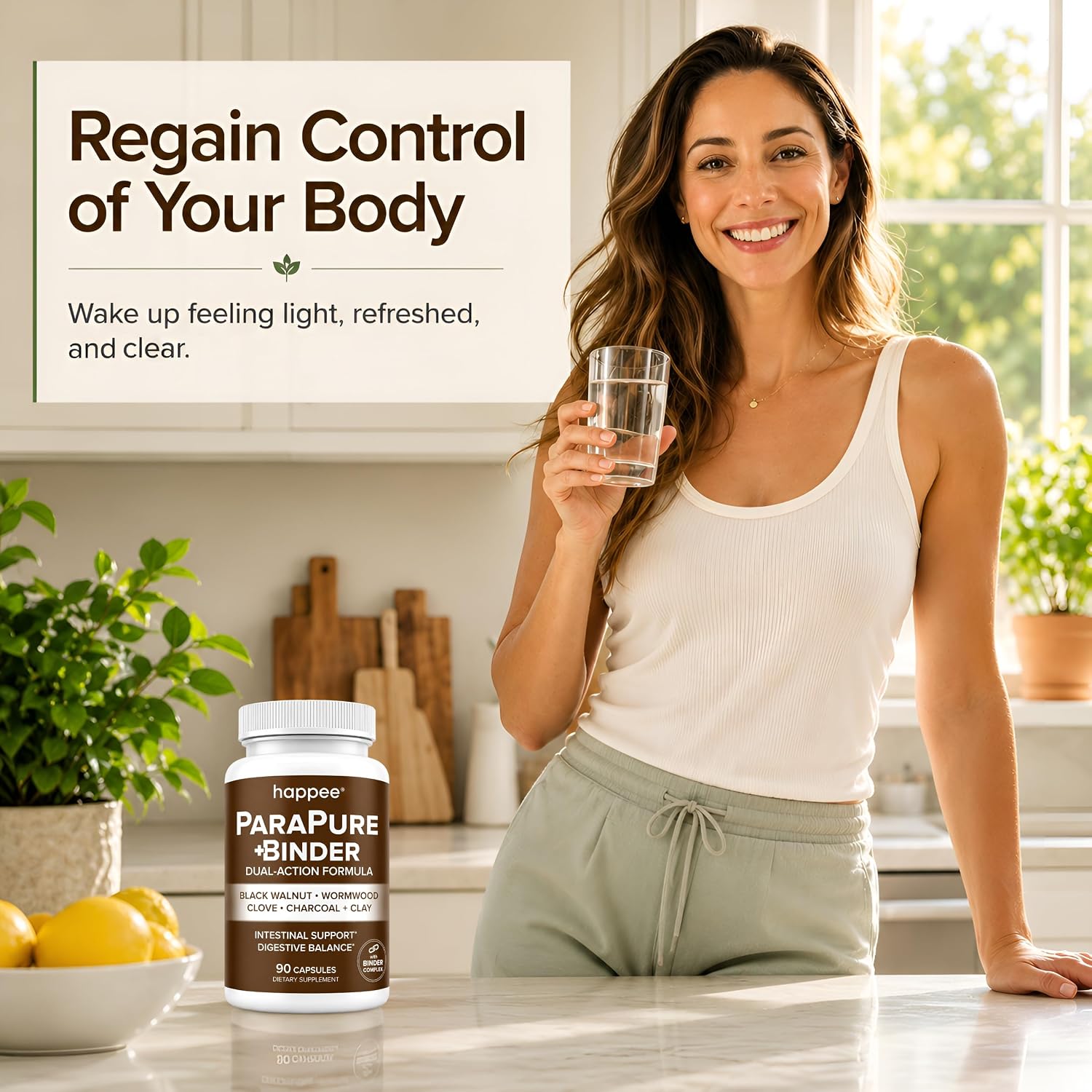 Happee ParaPure Cleanse with Binder for Humans, Intestinal Support, 2-in-1 | Wormwood, Black Walnut, Clove with Charcoal Binder for Digestive Balance (No Stack Needed) 90 Capsules - PrimeBioHealth - canada supplements
