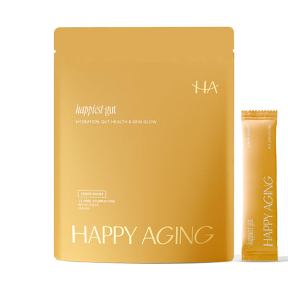 Happy Aging Electrolytes Powder Packets for Women - Sugar Free Hydration & Gut Health with Hyaluronic Acid & Bacillus Subtilis DE111 Probiotics - Dual Prebiotic System for Skin Beauty - PrimeBioHealth - canada supplements