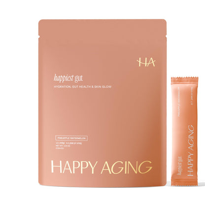 Happy Aging Electrolytes Powder Packets for Women - Sugar Free Hydration & Gut Health with Hyaluronic Acid & Bacillus Subtilis DE111 Probiotics - Dual Prebiotic System for Skin Beauty - PrimeBioHealth - canada supplements