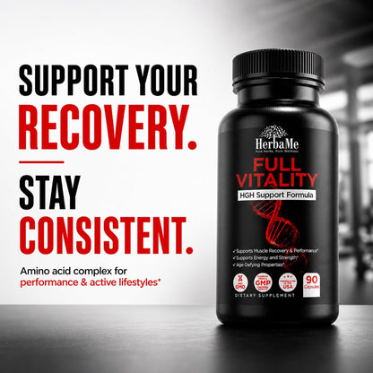 HerbaMe HGH Support Supplement for Men & Women, 90 Capsules – Naturally Supports Human Growth Hormone, Amino Acid Complex with Arginine & Colostrum – Supports Nighttime Recovery, Energy & Performance - PrimeBioHealth - canada supplements
