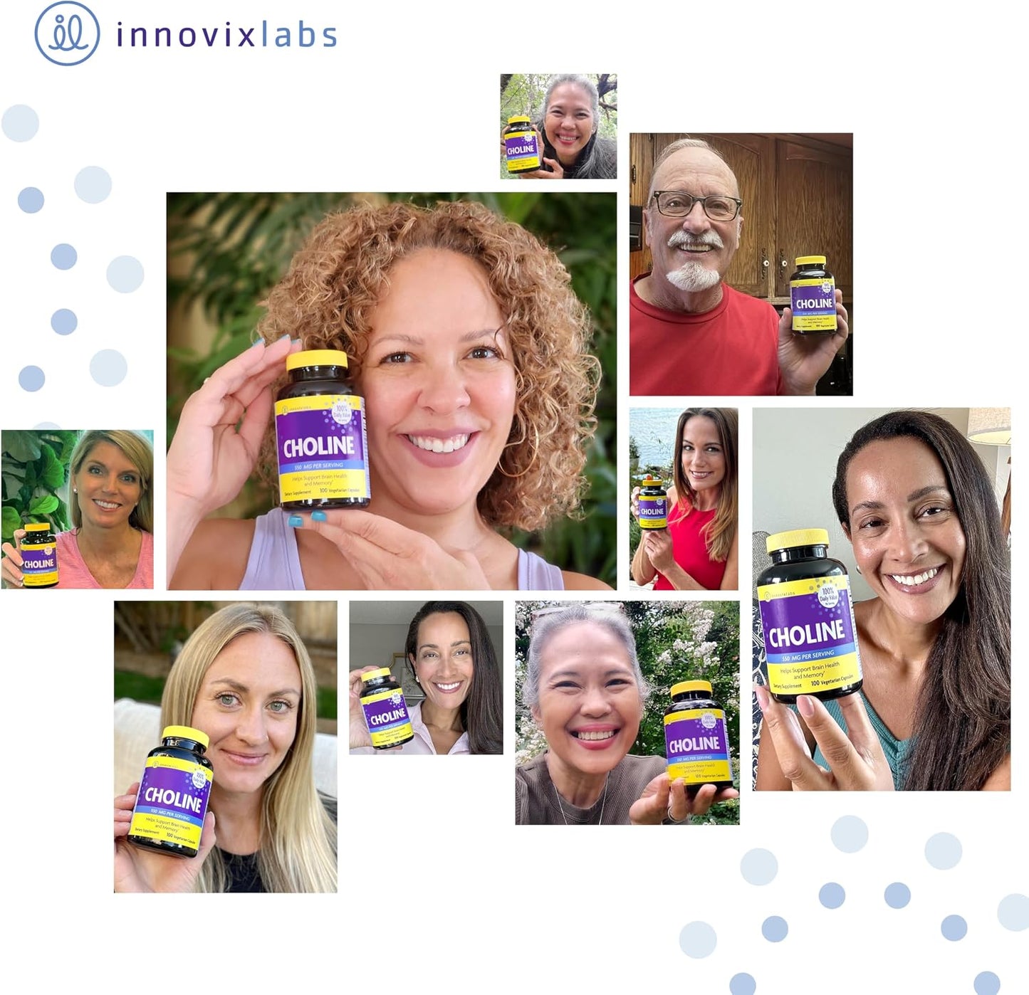 InnovixLabs Choline & Multi Probiotic Bundle Choline Bitartrate 550mg (100 Capsules) Multi Strain Probiotics (60 Capsules). Supports Memory, Mood, Brain Health & Boost Cognitive.* - PrimeBioHealth - canada supplements