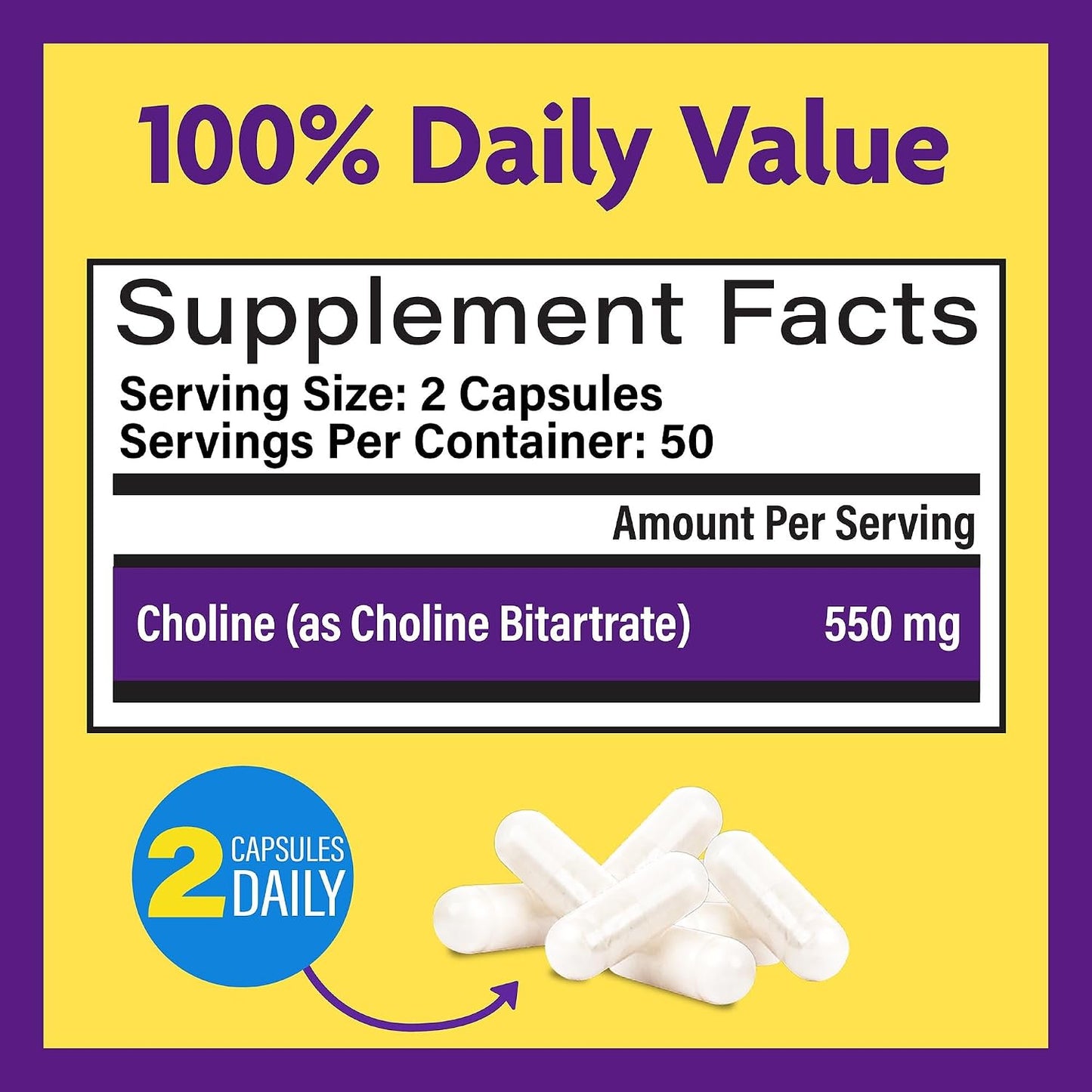 InnovixLabs Choline & Multi Probiotic Bundle Choline Bitartrate 550mg (100 Capsules) Multi Strain Probiotics (60 Capsules). Supports Memory, Mood, Brain Health & Boost Cognitive.* - PrimeBioHealth - canada supplements