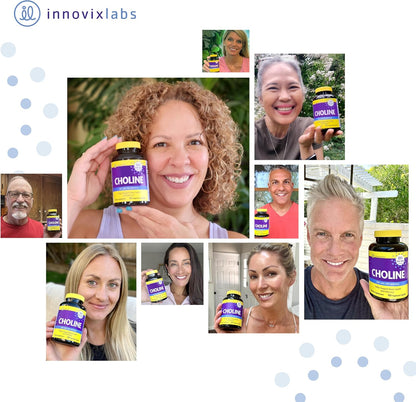 InnovixLabs Choline Supplement 550 mg, Pure Choline Bitartrate Brain Supplement for Memory and Focus, Supports Liver Function and Mental Clarity for Women and Men, Non-GMO, 50-Day Supply - PrimeBioHealth - canada supplements