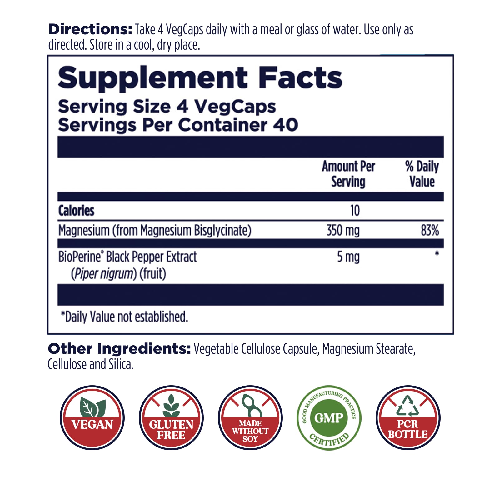 KAL Magnesium Glycinate, New & Improved Fully Chelated High Absorption Formula with BioPerine, Bisglycinate Chelate for Stress, Relaxation, Muscle & Bone Health Support, 60 Servings, 240 VegCaps - PrimeBioHealth - canada supplements
