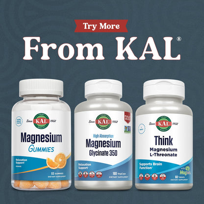 KAL Magnesium Glycinate, New & Improved Fully Chelated High Absorption Formula with BioPerine, Bisglycinate Chelate for Stress, Relaxation, Muscle & Bone Health Support, 60 Servings, 240 VegCaps - PrimeBioHealth - canada supplements