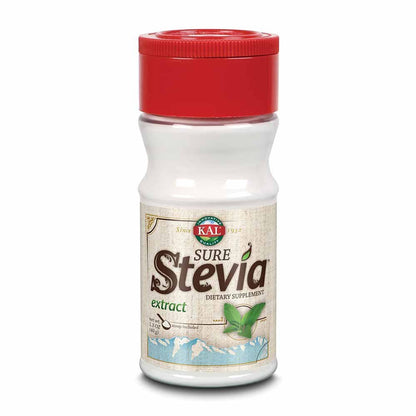 KAL Sure Stevia Extract Powder, Low Carb, Plant Based Stevia Sweetener, Great Taste, Zero Calories, Zero Sugar, Low Glycemic & Perfect for a Keto Diet, 60-Day Guarantee, Approx. 1820 Servings, 3.5oz - PrimeBioHealth - canada supplements