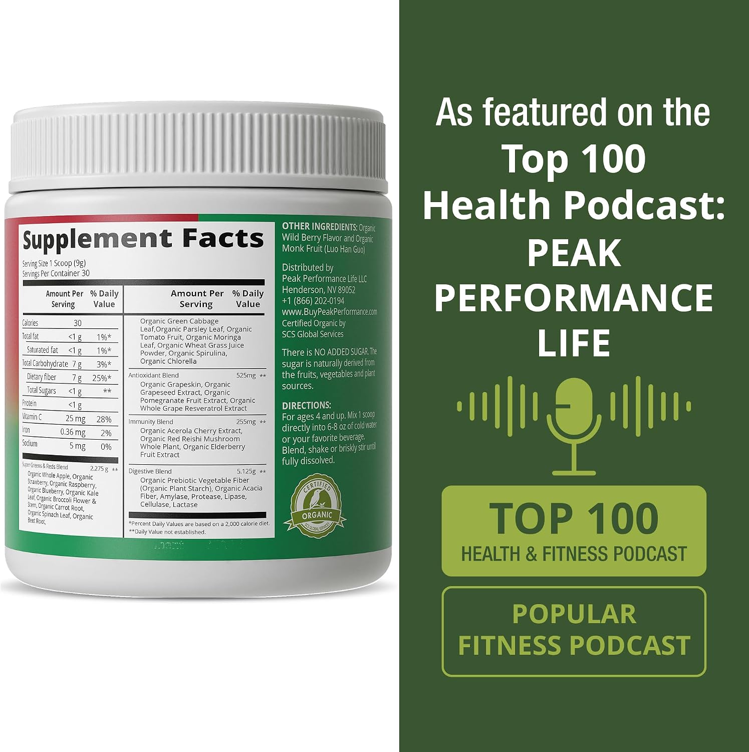 Kids Greens and Reds Superfood Powder - Best Tasting Organic Vegan Super Food Juice with 25+ Fruits and Vegetables - Gluten Free Real Food Vitamins - Green and Red Superfoods Supplement for Children - PrimeBioHealth - canada supplements