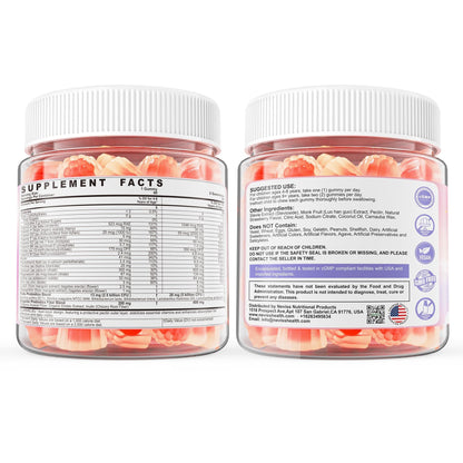 Kids Multivitamin Gummies + Calcium, Probiotics, Vitamin D3, C, Methylated B12 & Methylfolate, B6, A, K2, E, Zinc, Prebiotics for Children Ages 4+, Clean & Sugar Free, for Nutritional Support, 60 Cts - PrimeBioHealth - canada supplements