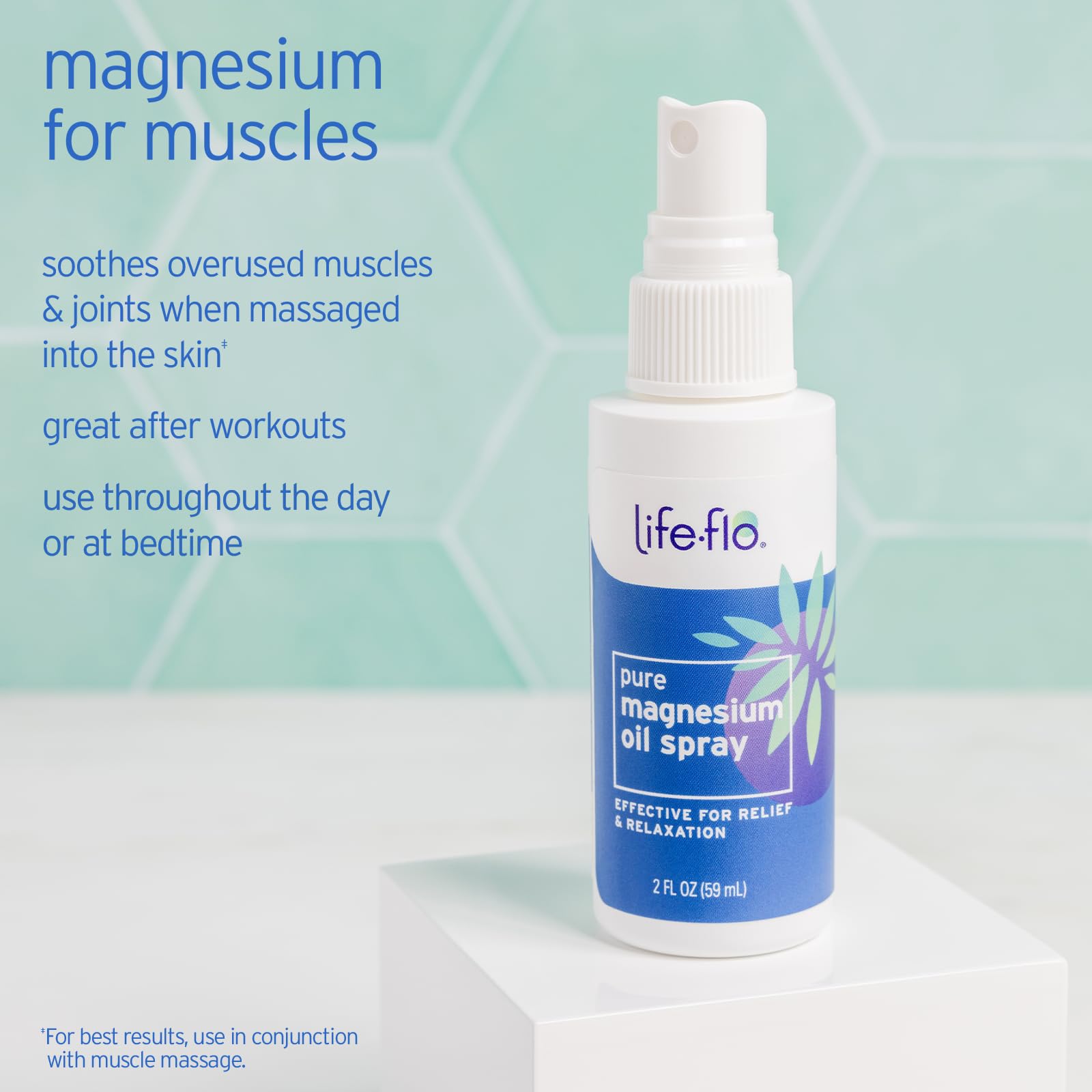 LIFE-FLO Magnesium Oil for Feet and Body - Topical Magnesium Spray Soothes Muscles, Joints When Massaged Into the Skin - Doubles as a Deodorant Spray or Bath Oil, Hypoallergenic, 8 Fl Oz - PrimeBioHealth - canada supplements