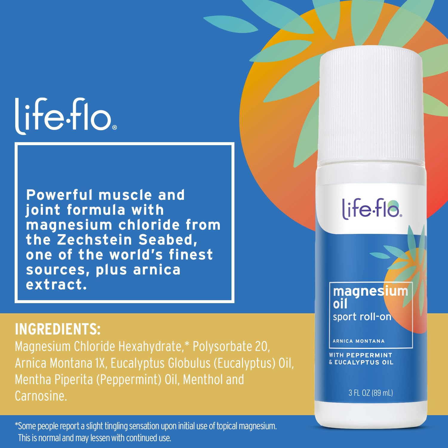 LIFE-FLO Magnesium Oil for Feet and Body - Topical Magnesium Spray Soothes Muscles, Joints When Massaged Into the Skin - Doubles as a Deodorant Spray or Bath Oil, Hypoallergenic, 8 Fl Oz - PrimeBioHealth - canada supplements