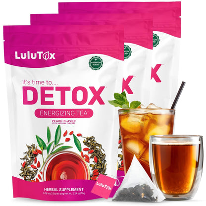 Lulutox Herbal Tea Bundle – Chamomile Lavender Herbal Tea (28 Tea Bags) & Peach Herbal Tea (84 Servings) – Caffeine-Free Herbal Tea Variety Pack - PrimeBioHealth - canada supplements