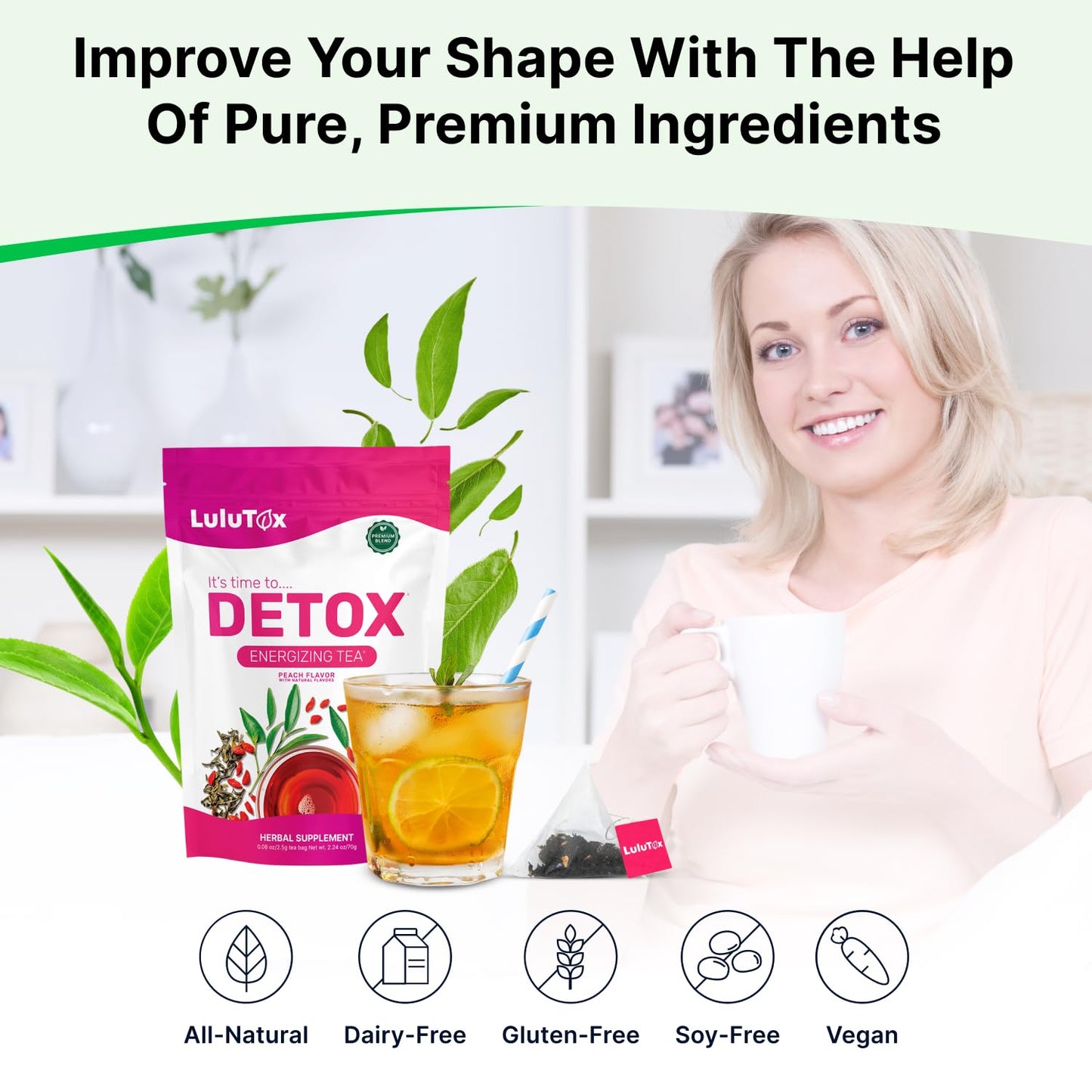 Lulutox Herbal Tea Bundle – Chamomile Lavender Herbal Tea (28 Tea Bags) & Peach Herbal Tea (84 Servings) – Caffeine-Free Herbal Tea Variety Pack - PrimeBioHealth - canada supplements