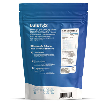 Lulutox Sleep Tea, Cortisol Calming Tea with Chamomile, Lavender, Valerian Root & Saffron, Stress Relief & Anxiety Bedtime Tea for Deep Sleep & Hormone Balance, 28 Caffeine Free Pyramid Tea Bags - PrimeBioHealth - canada supplements