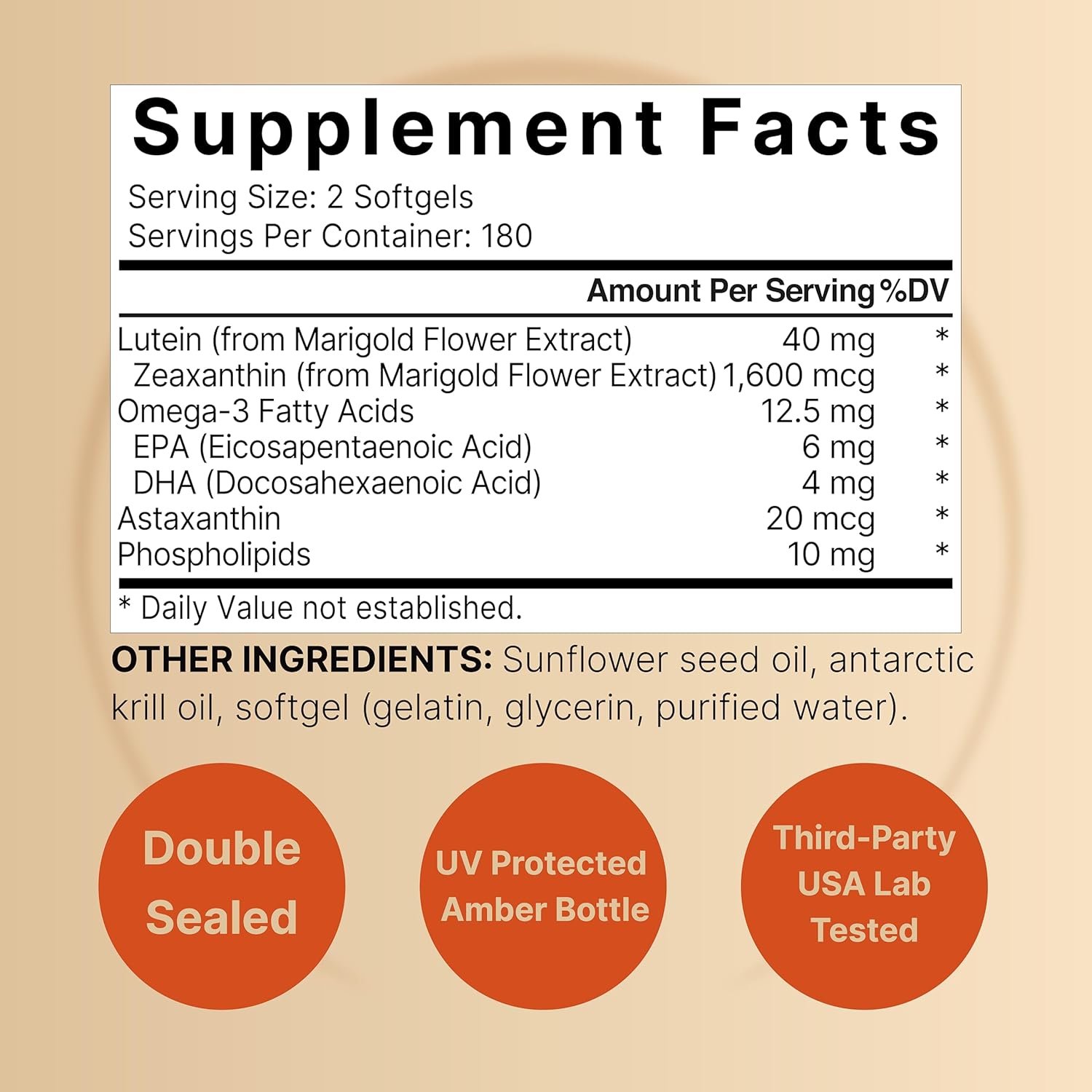 Lutein 40mg + Zeaxanthin 1,600mcg, 360 Softgels | 4-in-1 Formula with Astaxanthin, Omega-3 & Phospholipids | Marigold Flower Extract | Supports Eye, Brain & Vision Health | Non-GMO, Gluten Free - PrimeBioHealth - canada supplements