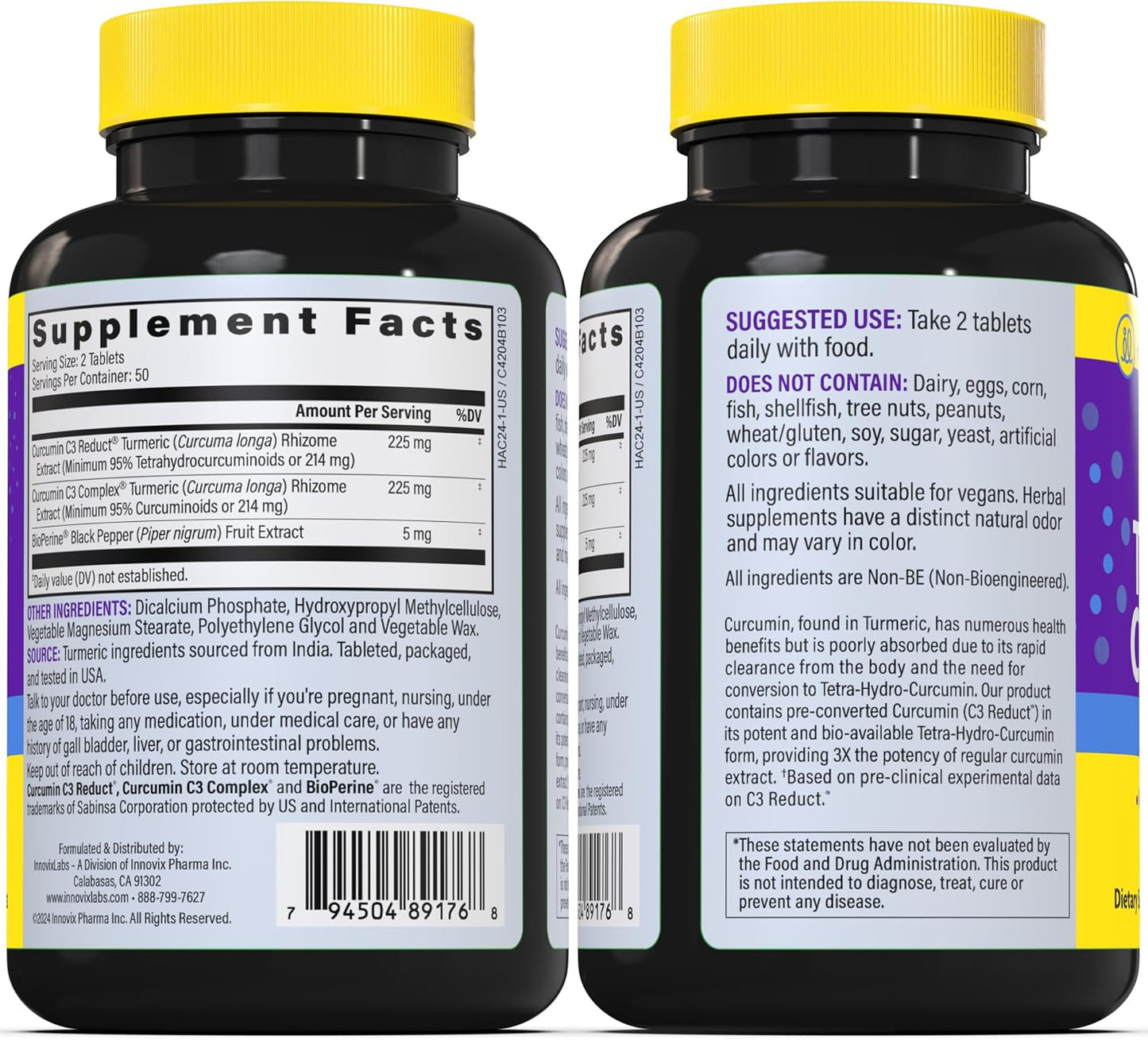 Magnesium & Curcumin Bundle: InnovixLabs Advanced Magnesium (150 Time-Release Capsules) InnovixLabs Turmeric Curcumin (100 Time-Release Tablets). Promotes Relaxation, Bones, Muscle and Immune Health.* - PrimeBioHealth - canada supplements