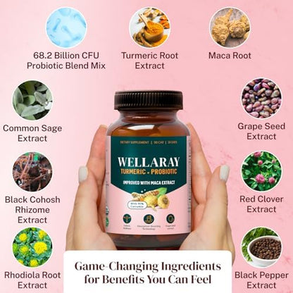 Menopause Daily Support (90 Capsules) + Lulutox Peach Herbal Tea 3-Pack (84 Servings) | Women’s Wellness Bundle for Daily Routine - PrimeBioHealth - canada supplements