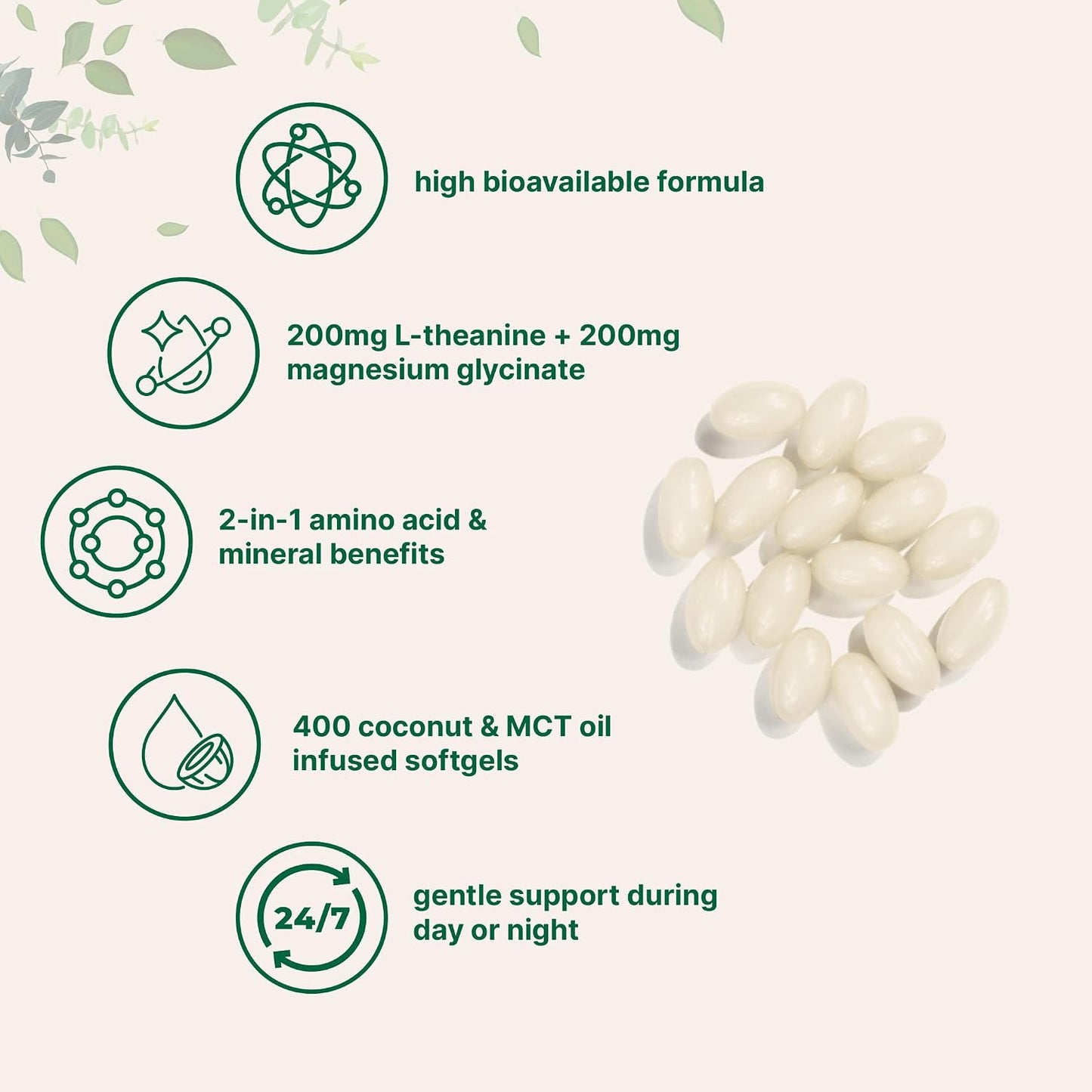 Micro Ingredients 8-in-1 Multi Collagen Capsules & L-Theanine 200mg with Magnesium Glycinate Softgels | Grass-Fed Collagen Peptides | Amino Acid & Mineral Complex Bundle 2 Pack - PrimeBioHealth - canada supplements