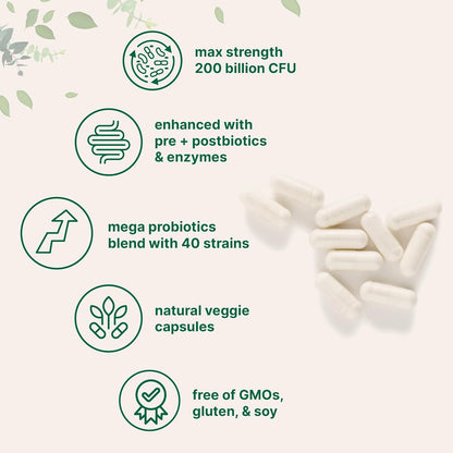 Micro Ingredients 8-in-1 Multi Collagen Pills & Mega Probiotics 200 Billion CFU Veggie Capsules | 2 Pack Bundle | Hydrolyzed Peptides + Hyaluronic Acid & Vitamin C | 40 Strains + Inulin & Bromelain - PrimeBioHealth - canada supplements