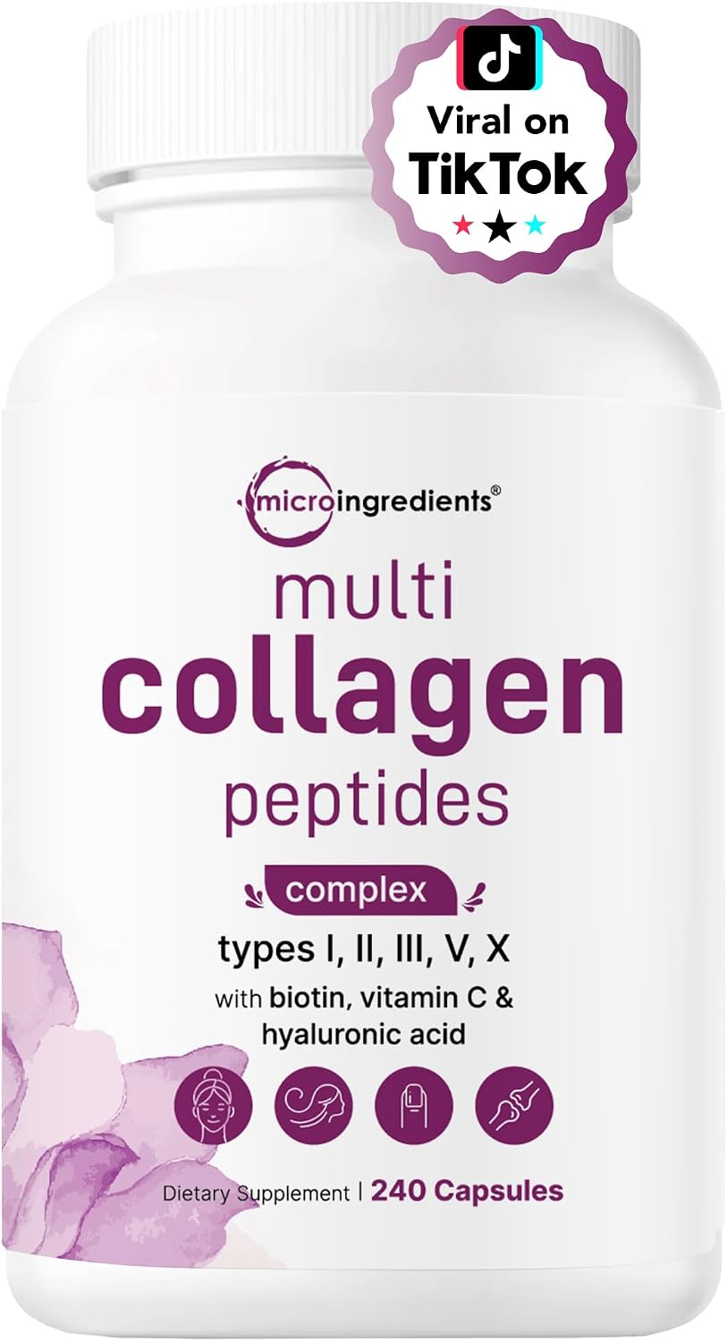 Micro Ingredients 8-in-1 Multi Collagen Pills & Mega Probiotics 200 Billion CFU Veggie Capsules | 2 Pack Bundle | Hydrolyzed Peptides + Hyaluronic Acid & Vitamin C | 40 Strains + Inulin & Bromelain - PrimeBioHealth - canada supplements