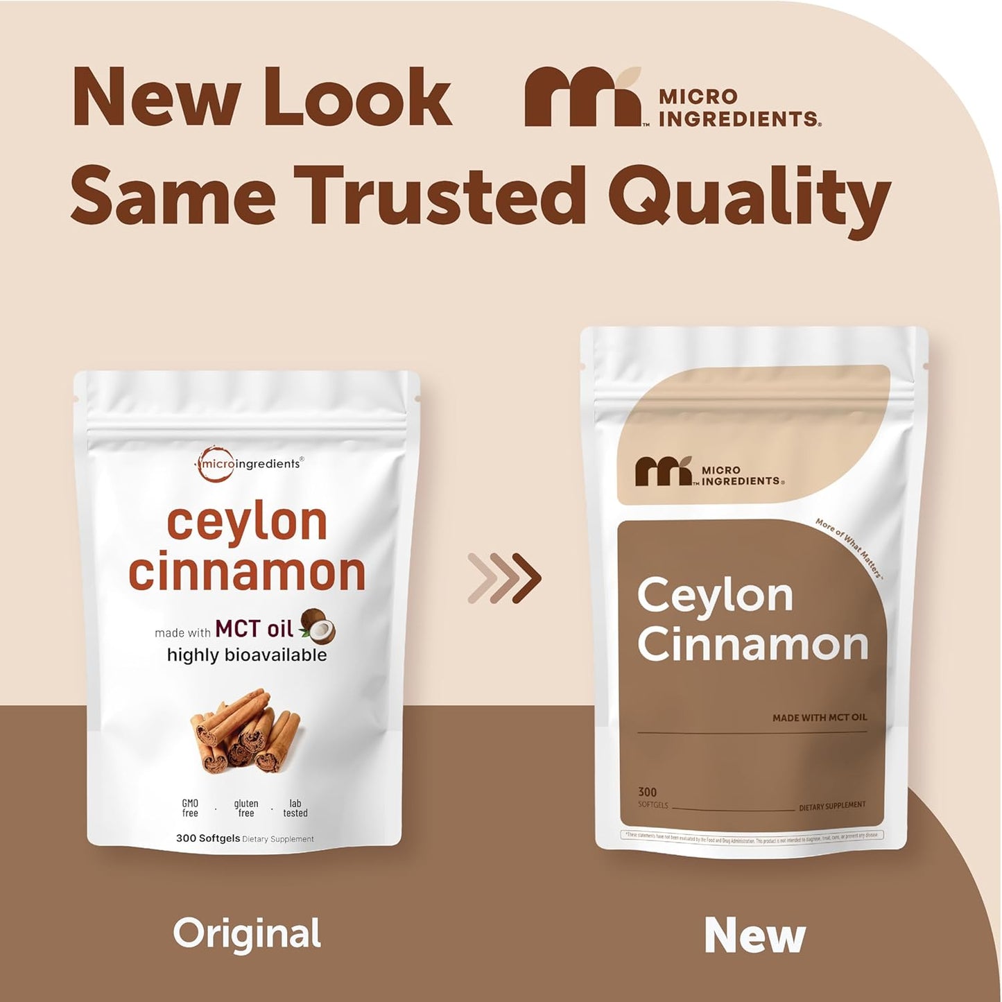Micro Ingredients Ceylon Cinnamon, 300 Softgels | Cinnamon Supplements with MCT Oil | Non-GMO, Gluten Free - PrimeBioHealth - canada supplements