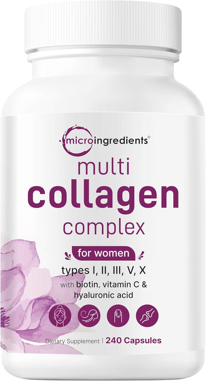 Micro Ingredients Multi Collagen Complex & Vegan Omega 3 Algae Oil Supplement Bundle 2 Pack | Grass-Fed Collagen Peptides | Omega-3 Full Spectrum Alternative to Fish Oil - PrimeBioHealth - canada supplements