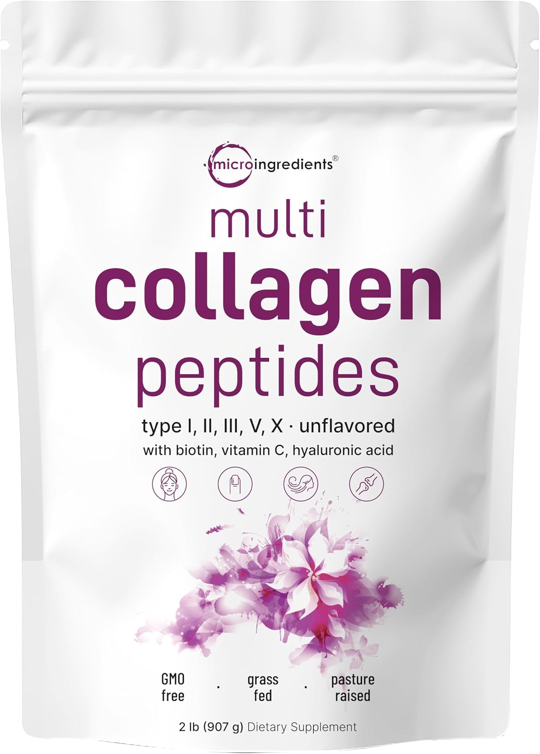 Micro Ingredients Multi Collagen Protein Powder 2 Pounds & Instant Colostrum Powder Bundle 2 Pack | Grass-Fed Collagen Peptides | Premium Bovine Mother’s First Milk - PrimeBioHealth - canada supplements