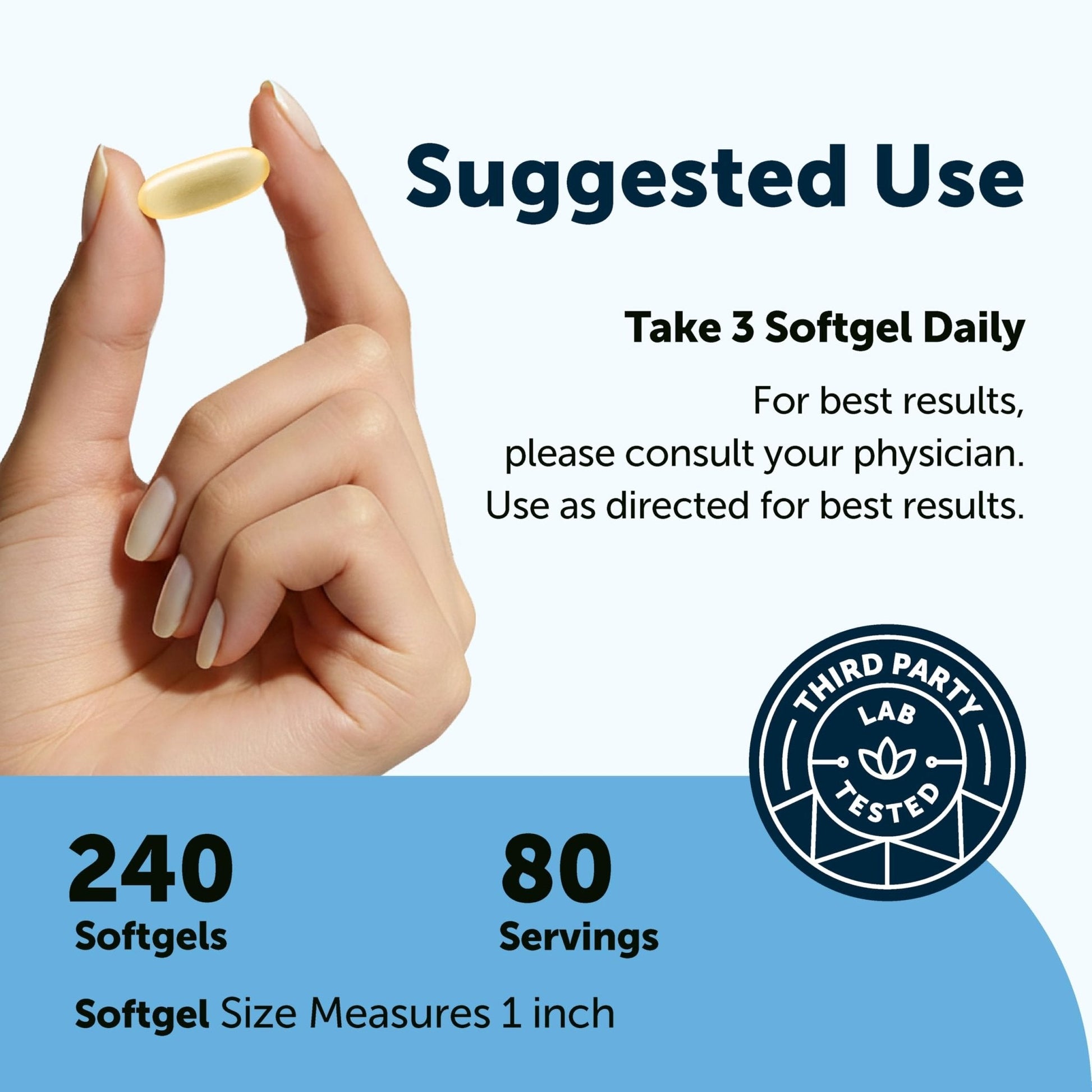 Micro Ingredients Omega 3 Fish Oil Supplements 3,000mg Per Serving, 240 Softgels | Lemon Flavored – Burpless | EPA 540mg + DHA 360mg | Deep Sea Fish - PrimeBioHealth - canada supplements