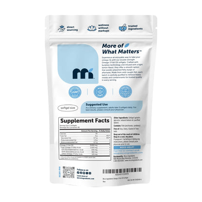 Micro Ingredients Omega 3 Fish Oil Supplements 3,000mg Per Serving, 240 Softgels | Lemon Flavored – Burpless | EPA 540mg + DHA 360mg | Deep Sea Fish - PrimeBioHealth - canada supplements