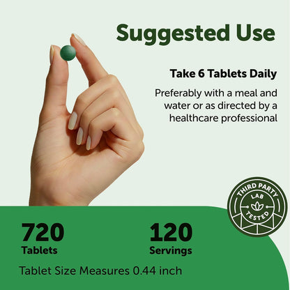 Micro Ingredients Organic Spirulina Supplement, 720 Tablets (4 Month Supply), No Filler & Non-GMO, Rich in Vegan Protein, Vitamins & Prebiotics, Premium Spirulina Pills - PrimeBioHealth - canada supplements