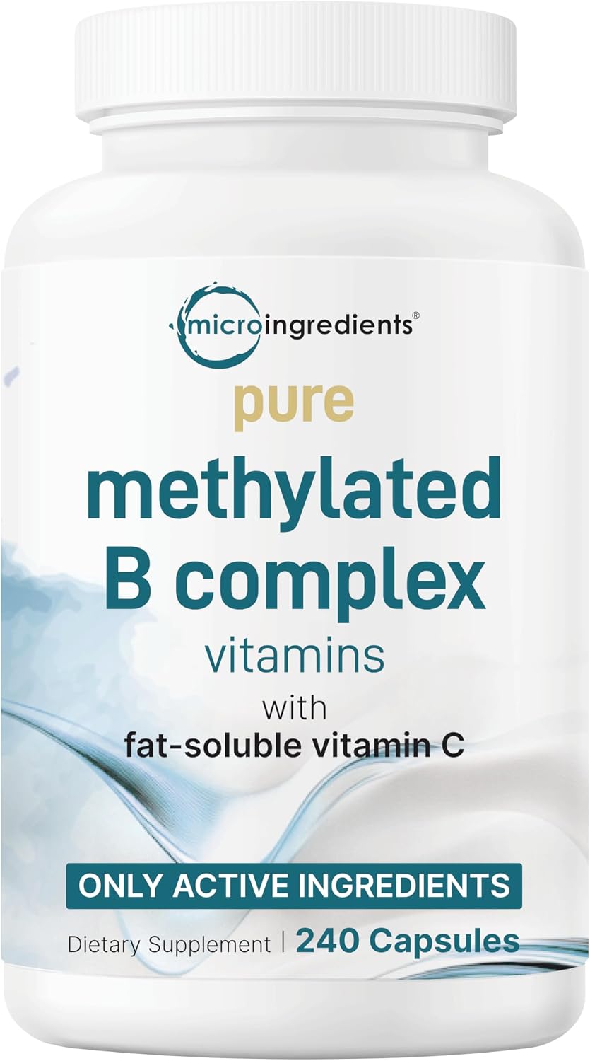 Micro Ingredients Pure Methylated B Complex & Pure Triple Magnesium 400mg Capsules | 2 Pack Bundle | Glycinate, Malate, B12, Thiamin, Fat Soluble Vitamin C, & More | Clean Ingredients Without Fillers - PrimeBioHealth - canada supplements