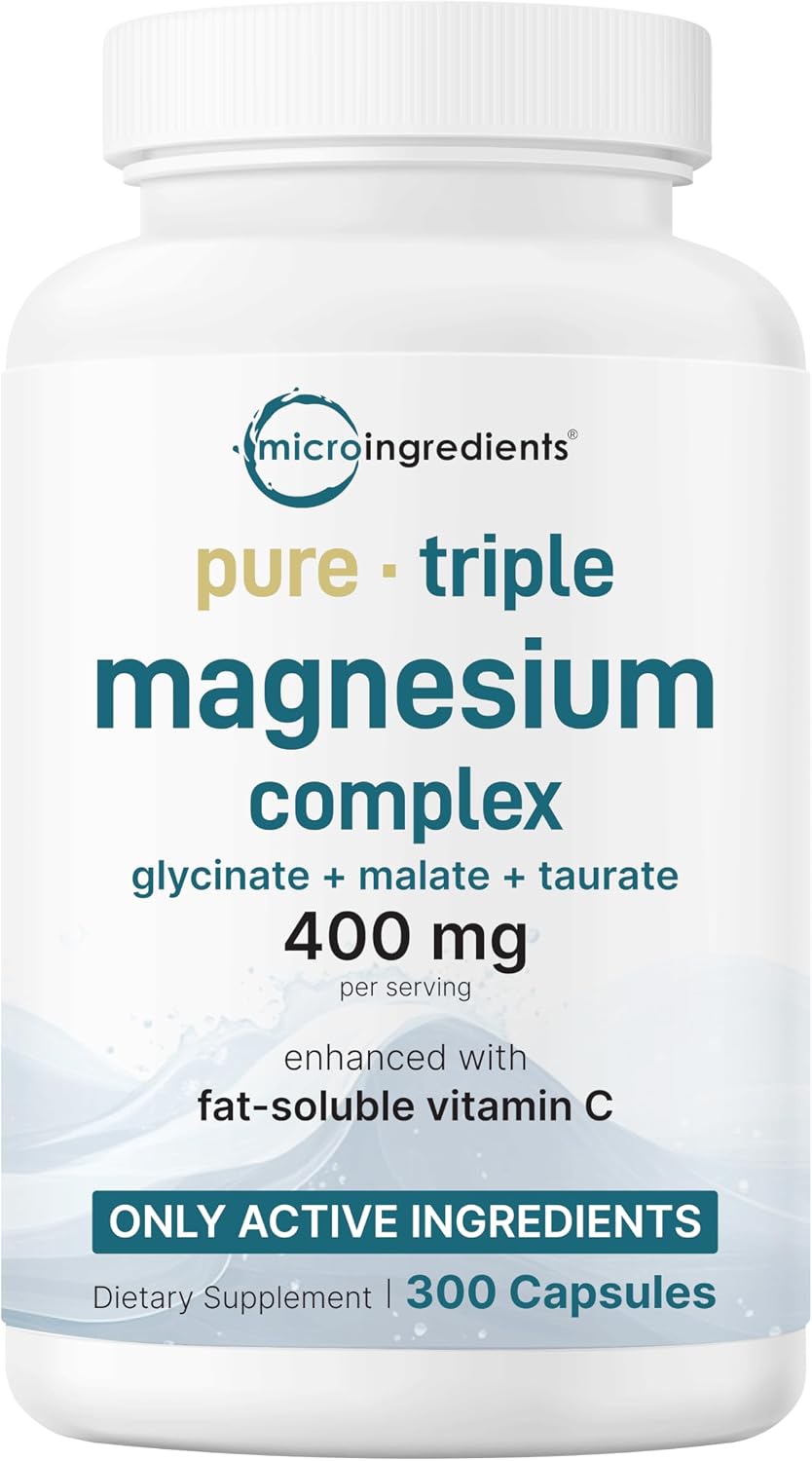 Micro Ingredients Pure Methylated B Complex & Pure Triple Magnesium 400mg Capsules | 2 Pack Bundle | Glycinate, Malate, B12, Thiamin, Fat Soluble Vitamin C, & More | Clean Ingredients Without Fillers - PrimeBioHealth - canada supplements