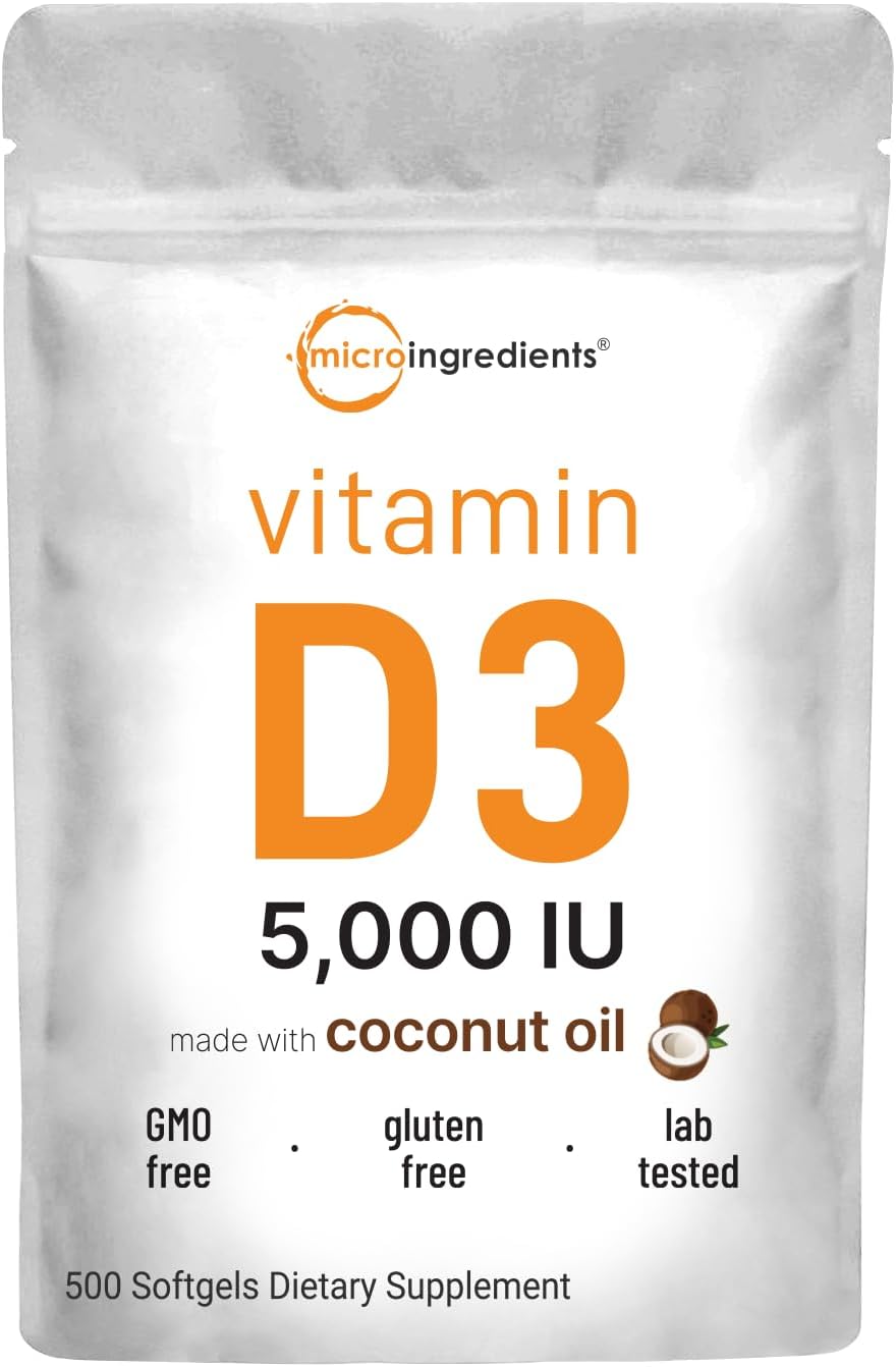 Micro Ingredients Super Vitamin K Complex (K2 MK7 + MK4 & K1) & Vitamin D3 5,000 IU Bundle Pack | Easily Absorbed K Vitamins, Active Menaquinone Complex | Vitamin D as Cholecalciferol - PrimeBioHealth - canada supplements