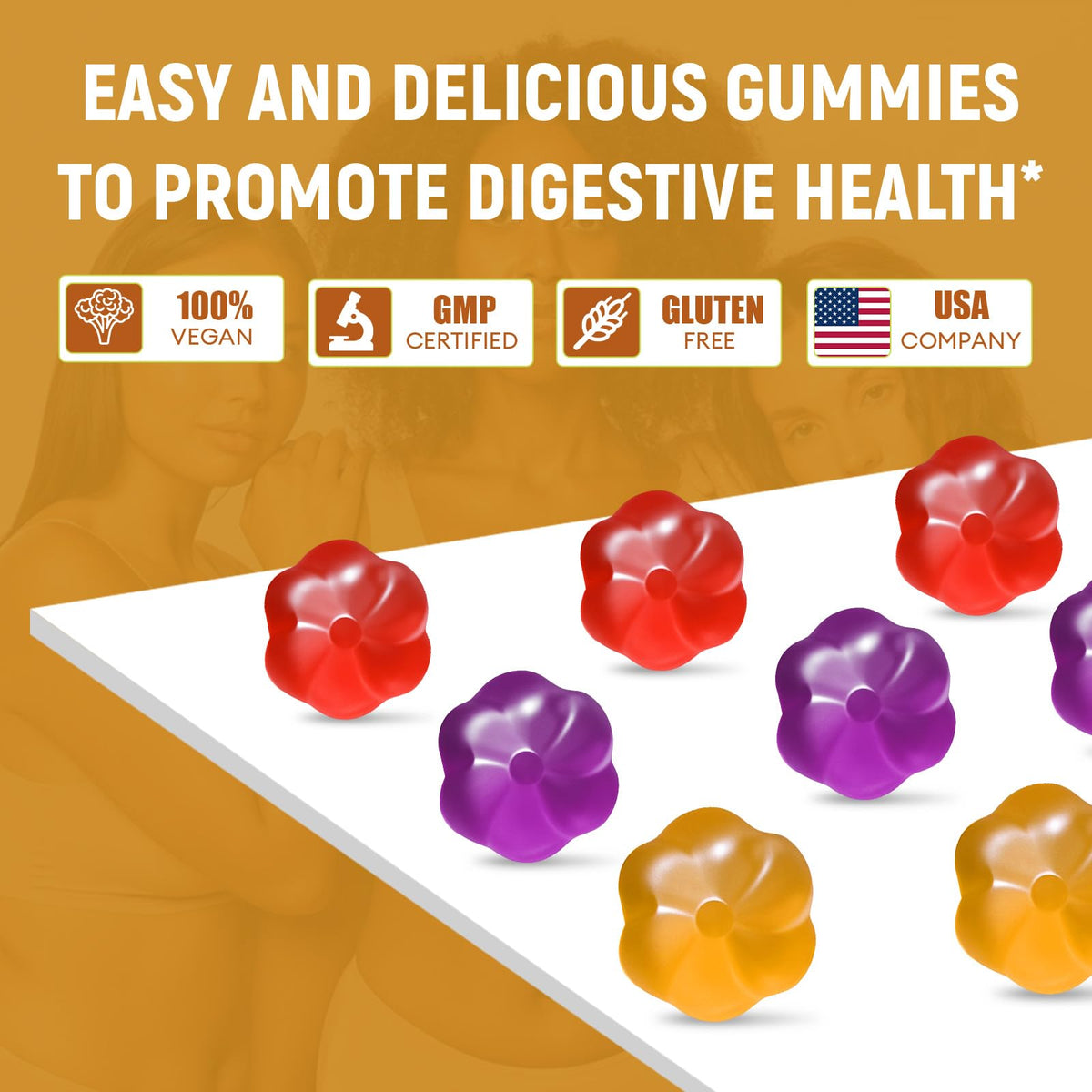 Migcopat 10G Fiber Gummies for Adults - Support Digestive Health - Fiber Supplement with 30 Billion CFU Probiotics Blend, ACV, Vitamin C, Inulin - No Sugar Added - Fruit Flavored - 180 Count - PrimeBioHealth - canada supplements