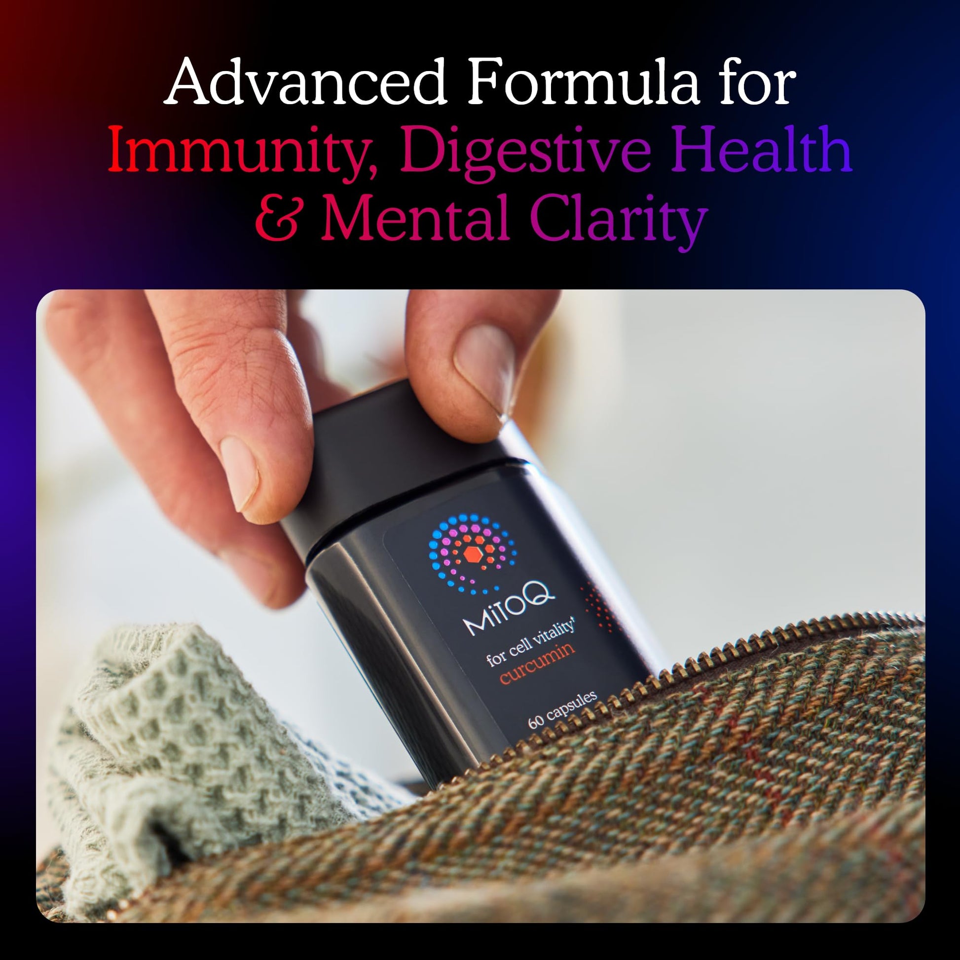 MitoQ Curcumin Longvida Lipidated Formula Mitochondria-targeted Antioxidant | Ultra Bioavailable & Sustained Action Free-Form Curcumin, 60 Capsules - PrimeBioHealth - canada supplements