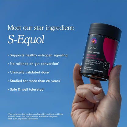 MitoQ Hormonal Metabolic Control – S-Equol, B. Breve Probiotic & Chromium Supplement for Women, Supporting Healthy Estrogen Signaling & Metabolic Function, 30 Capsules - PrimeBioHealth - canada supplements