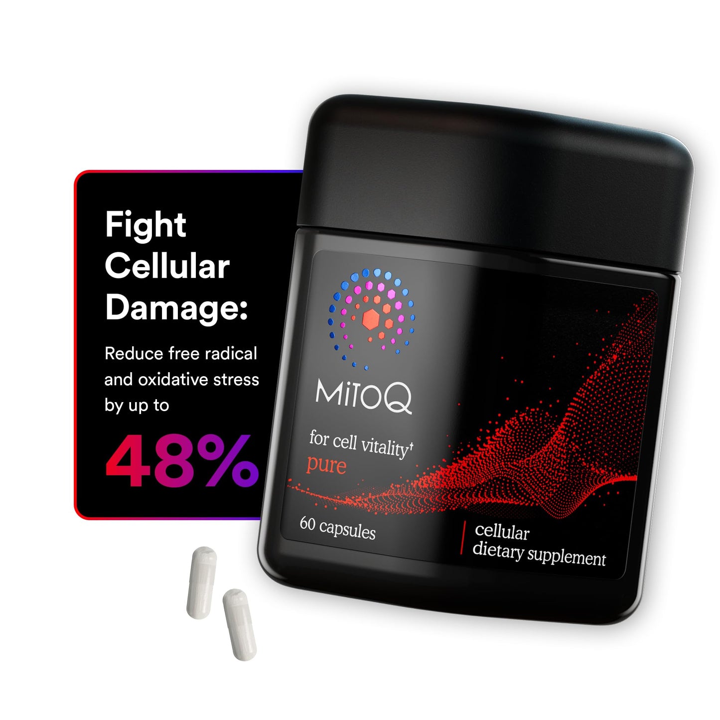 MitoQ Pure Advanced Mitochondria Supplement - Superior Bioavailability to CoQ10 - Patented Vitality Supplement for Sustained Energy, Heart Health, Metabolic Support, and Healthy Aging (60 Capsules) - PrimeBioHealth - canada supplements
