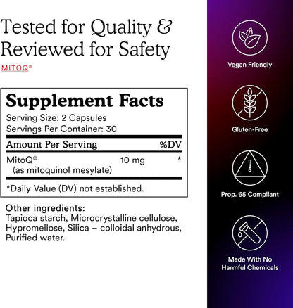 MitoQ Ultimate Antioxidant Bundle: Mitochondria-Targeted and Heart Health Antioxidant Supplements | Supports Cellular Longevity, Cardiovascular Health, Energy, and Healthy Aging (2 x 60 Capsules) - PrimeBioHealth - canada supplements