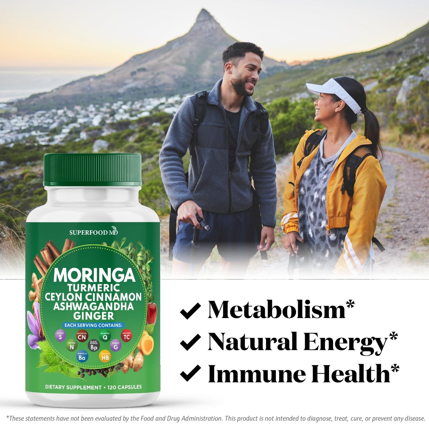 Moringa Supplement | Turmeric, Ginger, Boswellia, Saffron, Holy Basil, Nettle -Support Supplement for Women and Men with Ceylon Cinnamon, Quercetin, Tart Cherry- 240 Capsules - PrimeBioHealth - canada supplements