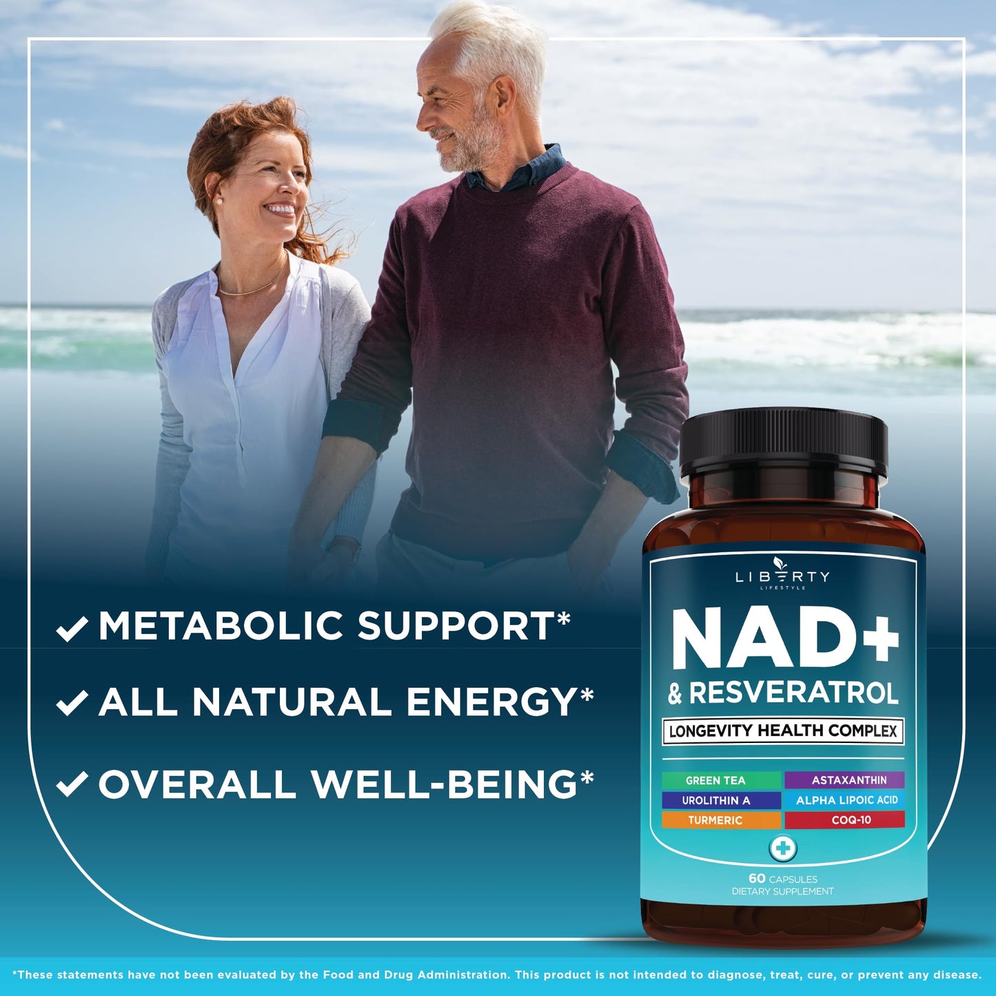 NAD+ Supplement Complex – NAD+ 300 mg with Astaxanthin, Urolithin A, Resveratrol, CoQ10 & Antioxidant Blend – Cellular Energy, Mitochondrial Support or Women & Men – Vegan, Non-GMO- 120 Capsules - PrimeBioHealth - canada supplements