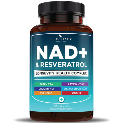 NAD+ Supplement Complex – NAD+ 300 mg with Astaxanthin, Urolithin A, Resveratrol, CoQ10 & Antioxidant Blend – Cellular Energy, Mitochondrial Support or Women & Men – Vegan, Non-GMO- 120 Capsules - PrimeBioHealth - canada supplements
