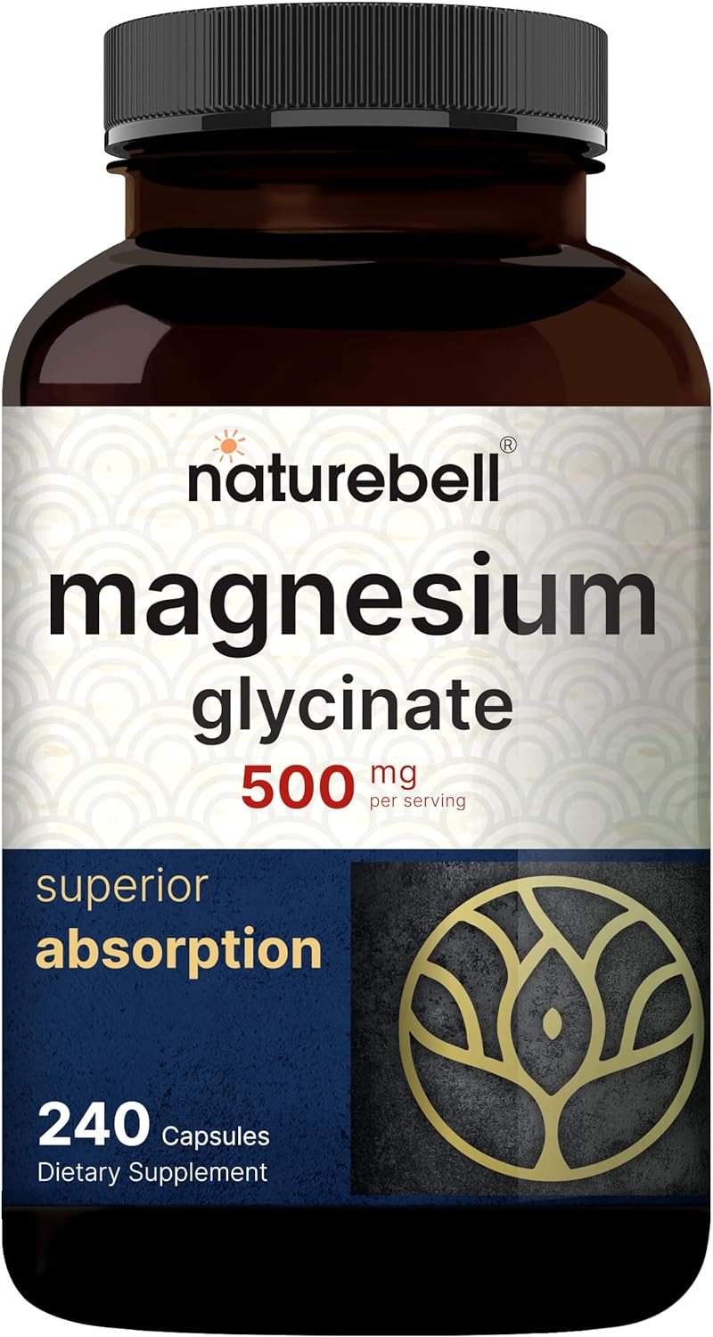 NatureBell Magnesium Glycinate Capsules 500mg & Myco Guardians 10 in 1 Mushroom Powder 10oz Bundle Pack | Chelated & Purified Mineral | Immune Booster & Brain Health Support - PrimeBioHealth - canada supplements