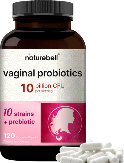 NatureBell Magnesium Glycinate Capsules 500mg & Vaginal Probiotics for Women in Veggie Capsules | Bundle Pack | Chelated & Purified Mineral | 10 Strains & 10 Billion CFU - PrimeBioHealth - canada supplements