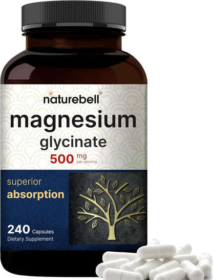 NatureBell Magnesium Glycinate Capsules 500mg & Vaginal Probiotics for Women in Veggie Capsules | Bundle Pack | Chelated & Purified Mineral | 10 Strains & 10 Billion CFU - PrimeBioHealth - canada supplements