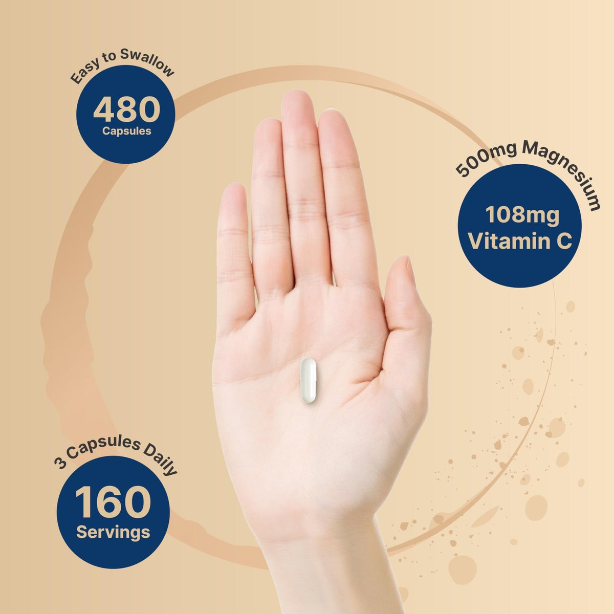 NatureBell Pure Magnesium Citrate 500mg per 3 Capsules Serving Size, 240 Capsules per Bottle | High-Purity Elemental Form | Non-GMO, Gluten-Free - PrimeBioHealth - canada supplements