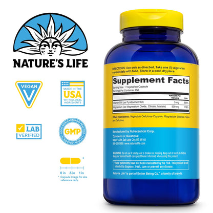 Nature’s Life Renewing Magnesium 500 mg - Magnesium Citrate, Magnesium Malate, Magnesium Oxide Plus Vitamin B-6 - Muscles and Nerves Support - Lab Verified - 275 Servings, 275 VegCaps - PrimeBioHealth - canada supplements