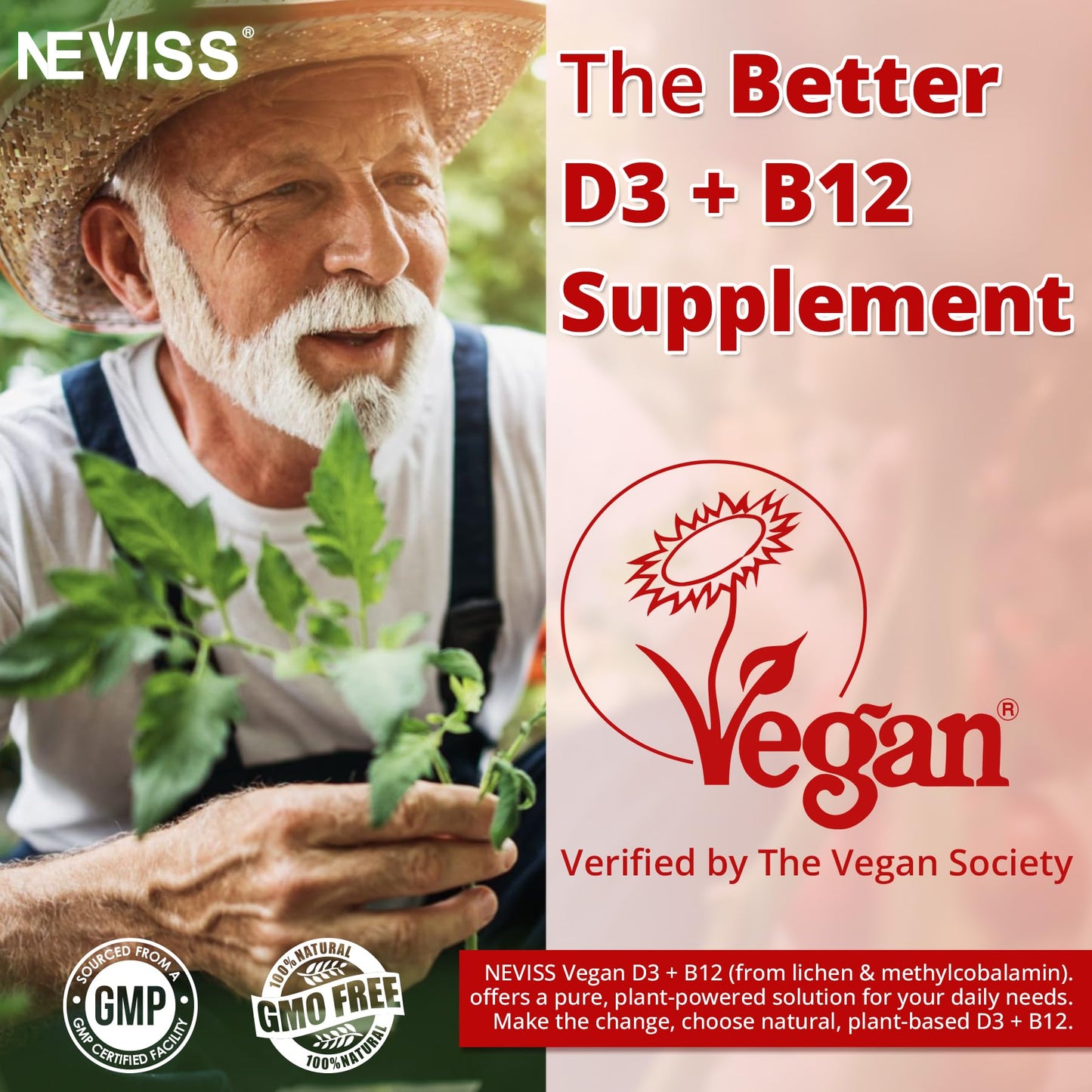 NEVISS 2Pack Vegan Vitamin D3 + Vitamin B12 Gummies, High Potency D3 5000IU & 1000 mcg Methylated B12, Vitamin D3 and B12 for Adults, Support Bone Health, Immune & Energy Supplement, 120 Count - PrimeBioHealth - canada supplements