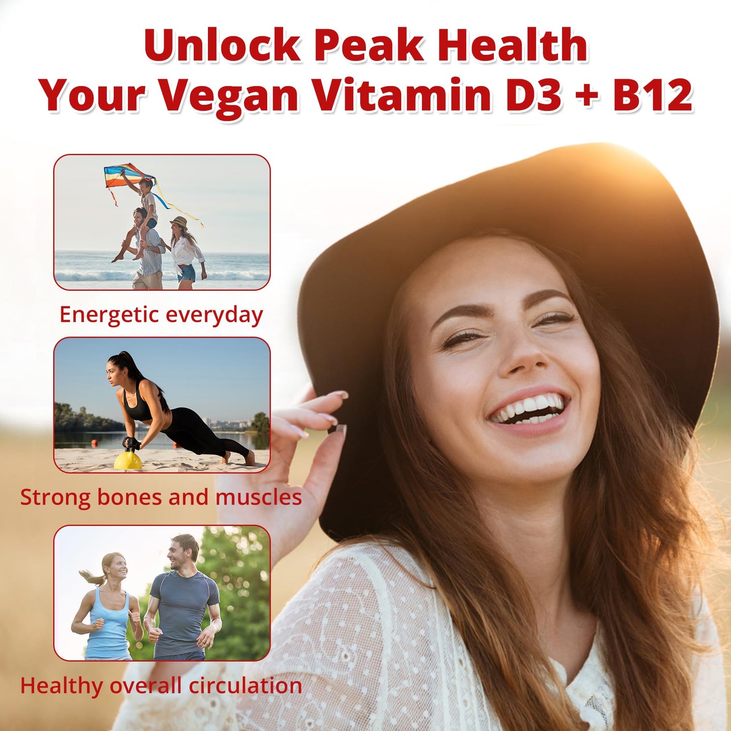 NEVISS 2Pack Vegan Vitamin D3 + Vitamin B12 Gummies, High Potency D3 5000IU & 1000 mcg Methylated B12, Vitamin D3 and B12 for Adults, Support Bone Health, Immune & Energy Supplement, 120 Count - PrimeBioHealth - canada supplements