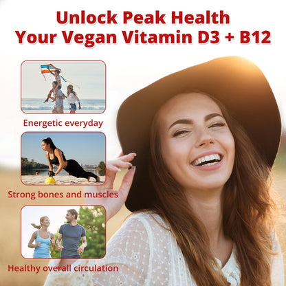 NEVISS 2Pack Vegan Vitamin D3 + Vitamin B12 Gummies, High Potency D3 5000IU & 1000 mcg Methylated B12, Vitamin D3 and B12 for Adults, Support Bone Health, Immune & Energy Supplement, 120 Count - PrimeBioHealth - canada supplements