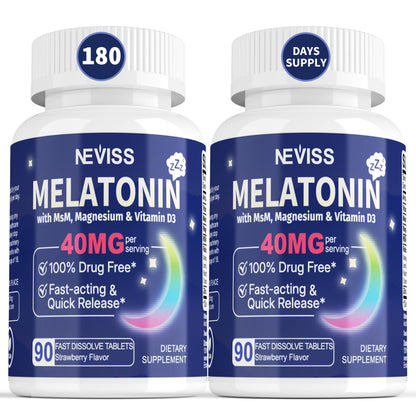 NEVISS Melatonin 50 mg for Adults - Extra Strength 9-in-1 Fast Dissolve Sublingual - High Dose with Magnesium Glycinate, Vitamin D3, Ashwagandha, Lemon Balm, Chamomile, Sugar Free,Vegan 120 Tablets - PrimeBioHealth - canada supplements